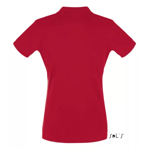 Női PERFECT három gombos rövid ujjú galléros piké pamut póló, SOL'S SO11347, Red-M