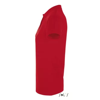   Női PERFECT három gombos rövid ujjú galléros piké pamut póló, SOL'S SO11347, Red-S