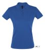 Női PERFECT három gombos rövid ujjú galléros piké pamut póló, SOL'S SO11347, Royal Blue-S