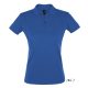 Női PERFECT három gombos rövid ujjú galléros piké pamut póló, SOL'S SO11347, Royal Blue-S