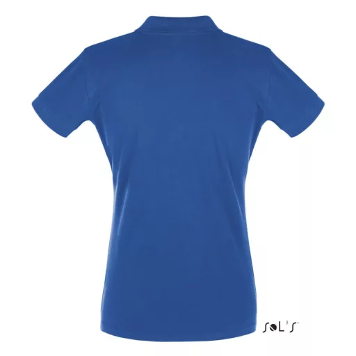 Női PERFECT három gombos rövid ujjú galléros piké pamut póló, SOL'S SO11347, Royal Blue-XL