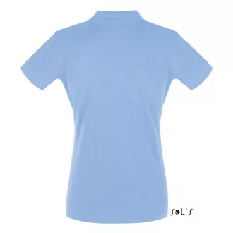   Női PERFECT három gombos rövid ujjú galléros piké pamut póló, SOL'S SO11347, Sky Blue-S