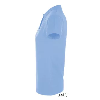   Női PERFECT három gombos rövid ujjú galléros piké pamut póló, SOL'S SO11347, Sky Blue-S