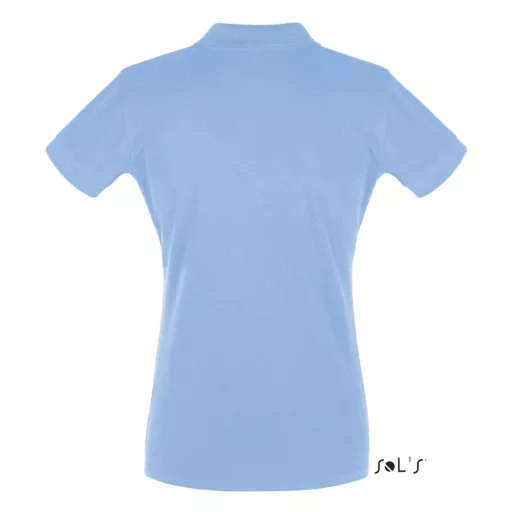 Női PERFECT három gombos rövid ujjú galléros piké pamut póló, SOL'S SO11347, Sky Blue-XL