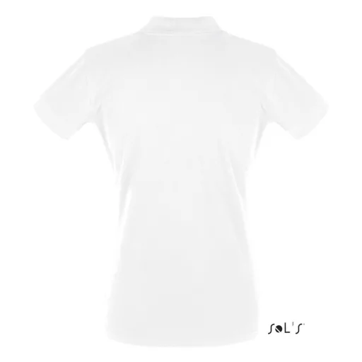 Női PERFECT három gombos rövid ujjú galléros piké pamut póló, SOL'S SO11347, White-2XL