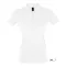 Női PERFECT három gombos rövid ujjú galléros piké pamut póló, SOL'S SO11347, White-S
