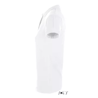   Női PERFECT három gombos rövid ujjú galléros piké pamut póló, SOL'S SO11347, White-S