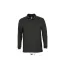 Férfi WINTER II hosszú ujjú három gombos galléros piké pamut póló, SOL'S SO11353, Black-S