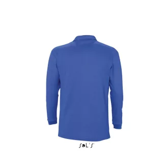   Férfi WINTER II hosszú ujjú három gombos galléros piké pamut póló, SOL'S SO11353, Royal Blue-S
