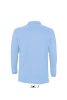 Férfi WINTER II hosszú ujjú három gombos galléros piké pamut póló, SOL'S SO11353, Sky Blue-2XL