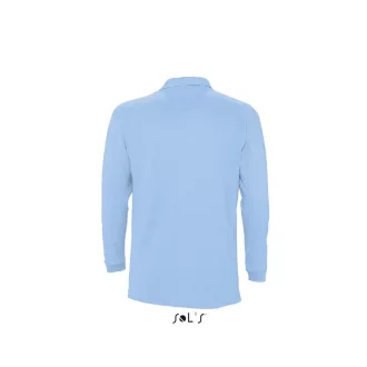   Férfi WINTER II hosszú ujjú három gombos galléros piké pamut póló, SOL'S SO11353, Sky Blue-S