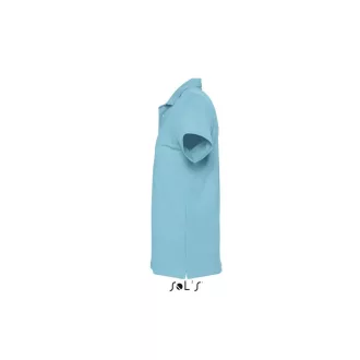   Férfi WINTER II rövid ujjú három gombos galléros pamut piké póló, SOL'S SO11362, Atoll Blue-S