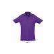Férfi WINTER II rövid ujjú három gombos galléros pamut piké póló, SOL'S SO11362, Dark Purple-2XL