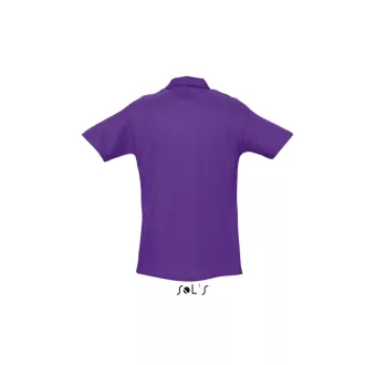   Férfi WINTER II rövid ujjú három gombos galléros pamut piké póló, SOL'S SO11362, Dark Purple-2XL