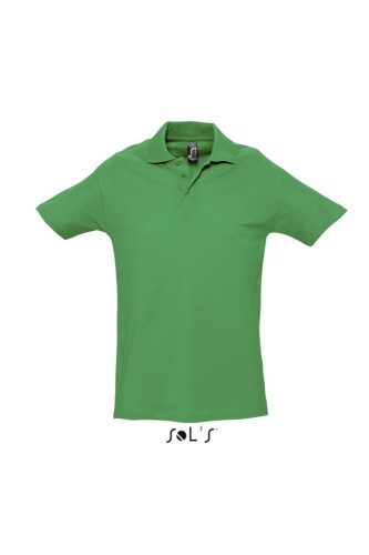 Férfi WINTER II rövid ujjú három gombos galléros pamut piké póló, SOL'S SO11362, Kelly Green-XL