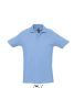 Férfi WINTER II rövid ujjú három gombos galléros pamut piké póló, SOL'S SO11362, Sky Blue-2XL