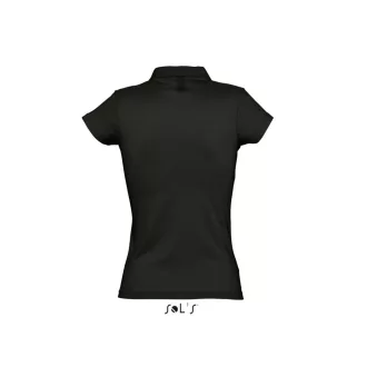   Női PRESCOTT rövid ujjú galléros pamut piké póló, SOL'S SO11376, Deep Black-2XL