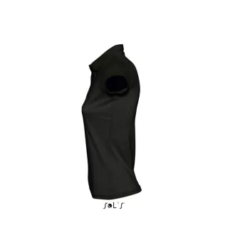   Női PRESCOTT rövid ujjú galléros pamut piké póló, SOL'S SO11376, Deep Black-2XL