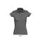 Női PRESCOTT rövid ujjú galléros pamut piké póló, SOL'S SO11376, Dark Grey-M