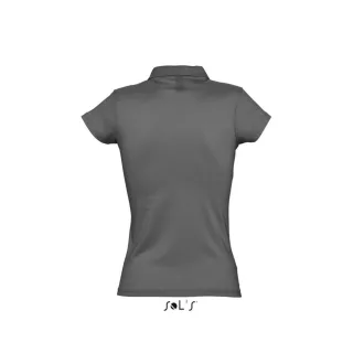   Női PRESCOTT rövid ujjú galléros pamut piké póló, SOL'S SO11376, Dark Grey-M