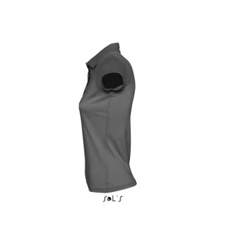   Női PRESCOTT rövid ujjú galléros pamut piké póló, SOL'S SO11376, Dark Grey-M