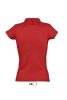Női PRESCOTT rövid ujjú galléros pamut piké póló, SOL'S SO11376, Red-XL