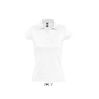   Női PRESCOTT rövid ujjú galléros pamut piké póló, SOL'S SO11376, White-2XL
