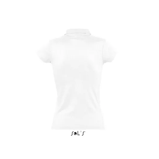 Női PRESCOTT rövid ujjú galléros pamut piké póló, SOL'S SO11376, White-XL
