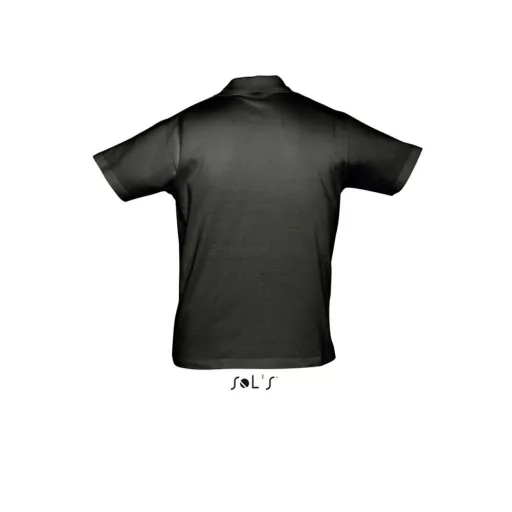 Férfi PRESCOTT rövid ujjú galléros pamut piké póló, SOL'S SO11377, Deep Black-XL