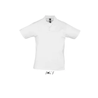   Férfi PRESCOTT rövid ujjú galléros pamut piké póló, SOL'S SO11377, White-2XL