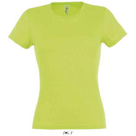Női MISS kereknyakú rövid ujjú pamut póló, SOL'S SO11386, Apple Green-M