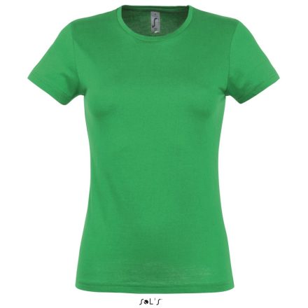 Női MISS kereknyakú rövid ujjú pamut póló, SOL'S SO11386, Kelly Green-XL