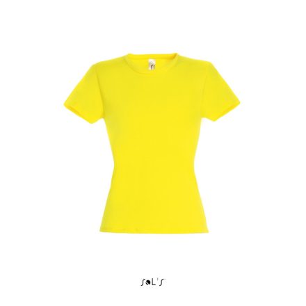 Női MISS kereknyakú rövid ujjú pamut póló, SOL'S SO11386, Lemon-2XL