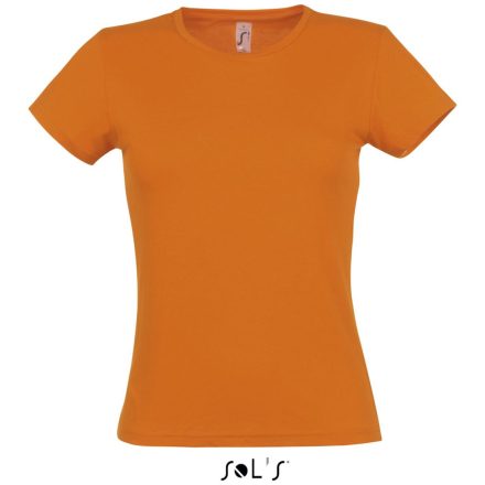 Női MISS kereknyakú rövid ujjú pamut póló, SOL'S SO11386, Orange-2XL