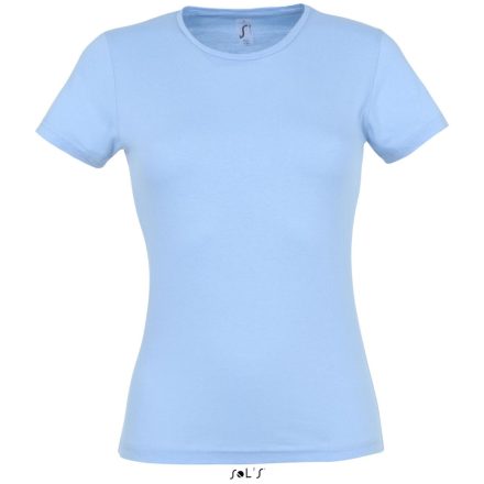 Női MISS kereknyakú rövid ujjú pamut póló, SOL'S SO11386, Sky Blue-XL