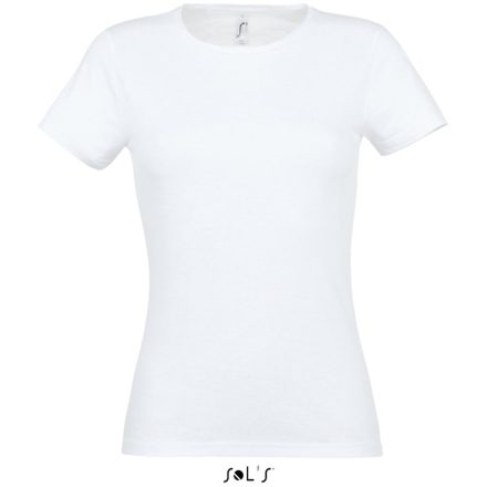Női MISS kereknyakú rövid ujjú pamut póló, SOL'S SO11386, White-2XL