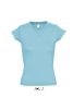 Női MOON V-nyakú rövid ujjú pamut póló, SOL'S SO11388, Atoll Blue-2XL