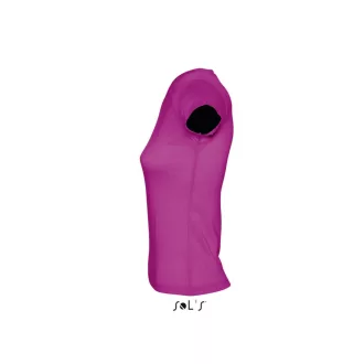   Női MOON V-nyakú rövid ujjú pamut póló, SOL'S SO11388, Fuchsia-2XL