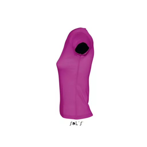 Női MOON V-nyakú rövid ujjú pamut póló, SOL'S SO11388, Fuchsia-2XL