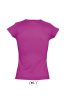 Női MOON V-nyakú rövid ujjú pamut póló, SOL'S SO11388, Fuchsia-S