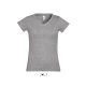 Női MOON V-nyakú rövid ujjú pamut póló, SOL'S SO11388, Grey Melange-2XL