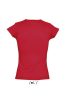 Női MOON V-nyakú rövid ujjú pamut póló, SOL'S SO11388, Red-L
