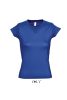 Női MOON V-nyakú rövid ujjú pamut póló, SOL'S SO11388, Royal Blue-S