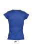 Női MOON V-nyakú rövid ujjú pamut póló, SOL'S SO11388, Royal Blue-S