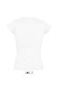 Női MOON V-nyakú rövid ujjú pamut póló, SOL'S SO11388, White-M