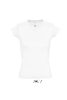 Női MOON V-nyakú rövid ujjú pamut póló, SOL'S SO11388, White-S