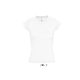 Női MOON V-nyakú rövid ujjú pamut póló, SOL'S SO11388, White-S