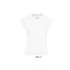Női MOON V-nyakú rövid ujjú pamut póló, SOL'S SO11388, White-XL