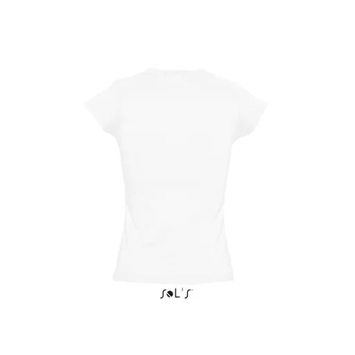 Női MOON V-nyakú rövid ujjú pamut póló, SOL'S SO11388, White-XL