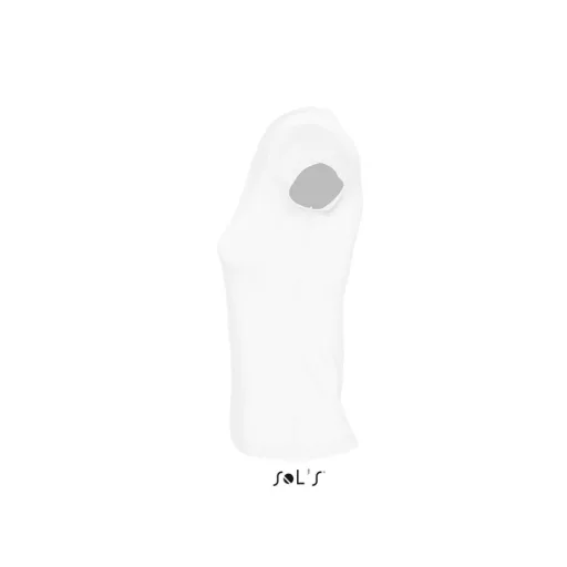 Női MOON V-nyakú rövid ujjú pamut póló, SOL'S SO11388, White-XL